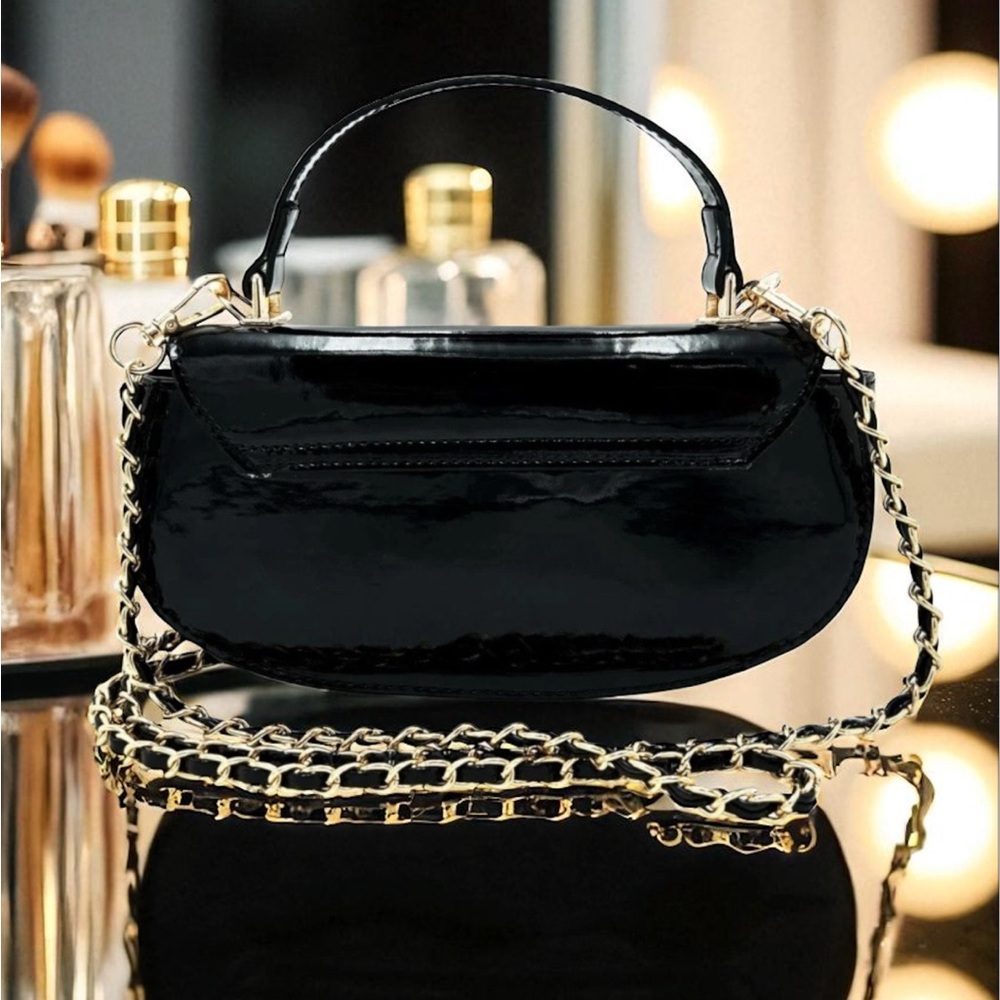 Valentino Orlandi Black Patent Leather Handbag - Picture 3 of 7